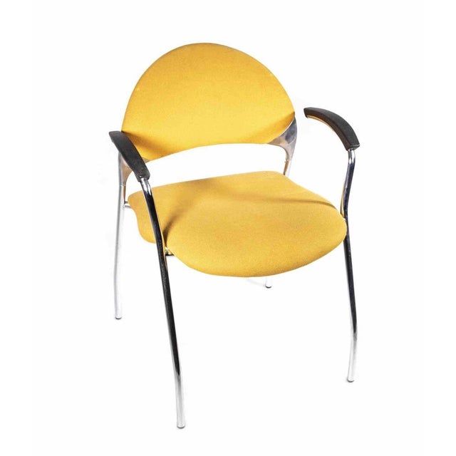 Yellow Chairs, Italy, 1970s, Set of 4 For Sale - Image 4 of 5
