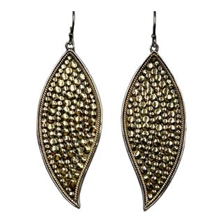 Anna Beck Sterling Silver 925 18k Gold Dot Drop Dangle Earrings Bali Handmade For Sale