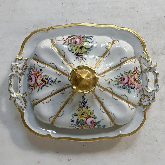 19th Century French Limoges Hand-Painted Covered Serving Dish For Sale In Dallas - Image 6 of 13