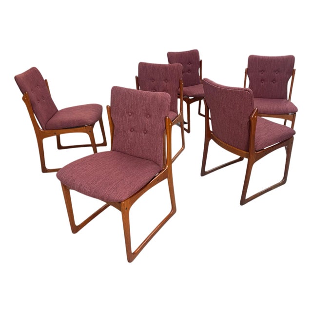 Set of 6 Restored Danish Teak Vamdrup Stolefabrik Mid-Century Modern Dining Chairs For Sale