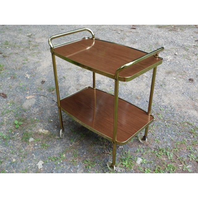 Vintage 1955 Mid Century Metal Cosco Rolling Serving Trolley Kitchen Bar  Cart