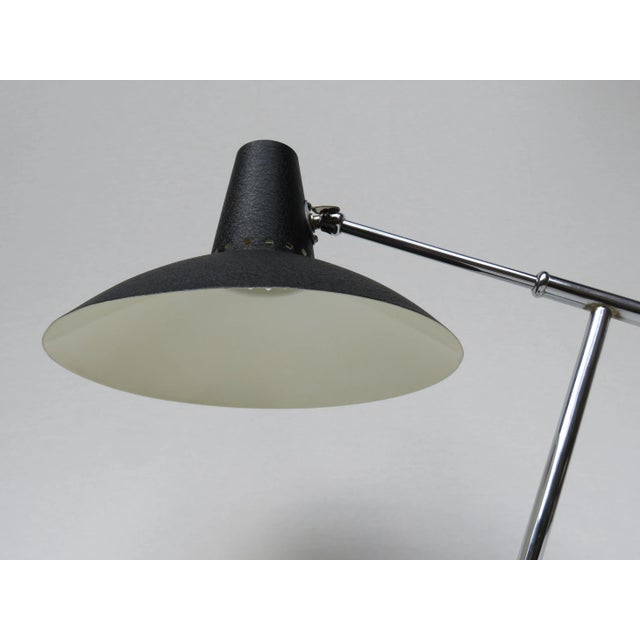 Metal Table Lamp in Black Lacquer and Chrome Plating, 1960s For Sale - Image 7 of 12