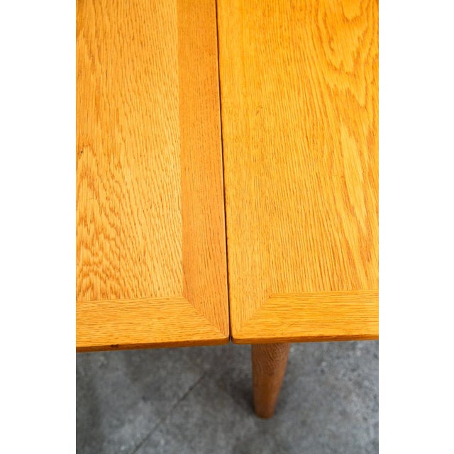 Mid Century Danish Modern Dining Table Kurt Ostervig Oak Drop Leaf Slagelse 94" For Sale - Image 9 of 12