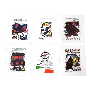 Vintage Mid 20th C. Modern Abstract Joan Miro Lithographs - Set of 6