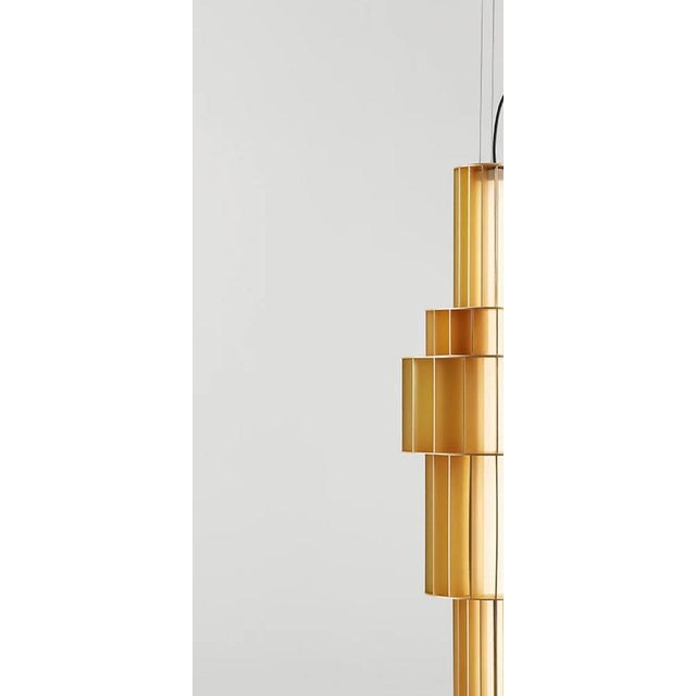 Metal T Gr Golden Suspended Lamp by Stephen Burks Babel for Parachilna For Sale - Image 7 of 12