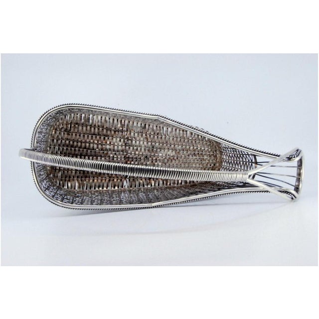 Silver Bottle Basket with Friezes and Ring-Shaped Base For Sale - Image 6 of 8