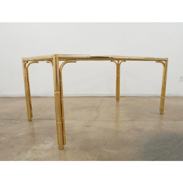 Vintage Mid Century Faux Bamboo Dining Table For Sale - Image 4 of 13
