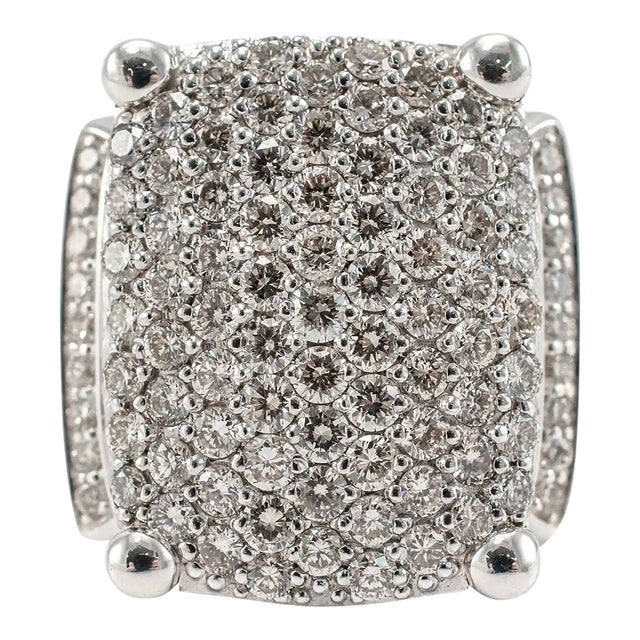 David Yurman 925 Sterling Silver Wheaton Diamond Cocktail Ring For Sale