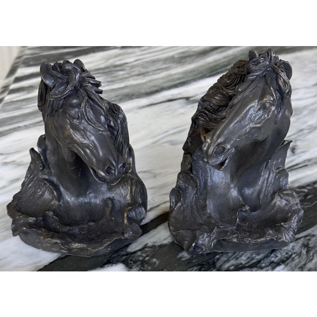 Brown Vintage Ralph Lauren Style Equestrian Bookends - a Pair For Sale - Image 8 of 12