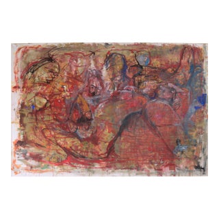Vintage Large Scale Neo-Expressionist Figurative Oil Painting by Daniel David Fuentes For Sale