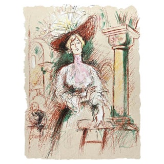 Jacques Pecnard, Woman, Lithograph, Mid-20th Century For Sale