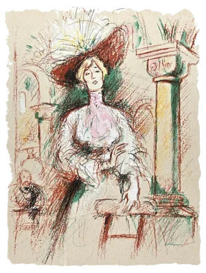 Jacques Pecnard, Woman, Lithograph, Mid-20th Century