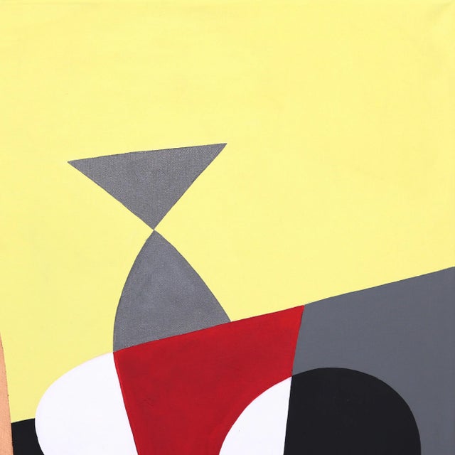 Abstract Intesa 1 - Abstract Vibrant Colorful Geometric Art on Canvas Original Artwork by Federico Pinto Schmid For Sale - Image 3 of 9