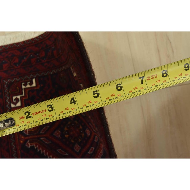 Baloch Runner 2’2” X 9’6” Blue Wool Vintage Tribal Hand-Knotted Oriental Rug For Sale - Image 9 of 11