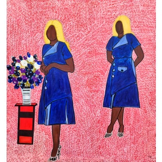 The Space Between Us, Janet Adegoke (2023) Acrylic on Canvas For Sale