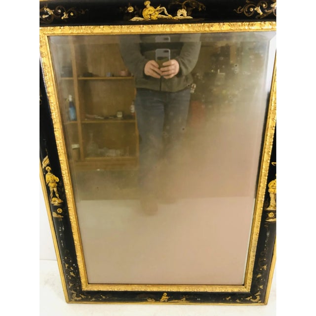 Wood 20th Century Antique Chinoiserie Gilt Wood Statement Mirror For Sale - Image 7 of 12