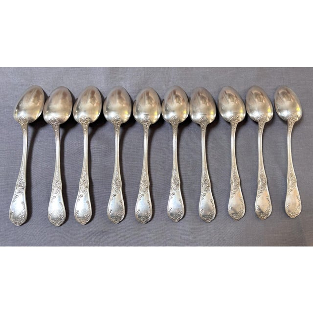 Metal Antique French Early 1900s Lux Silverplate Flatware--29 Pieces For Sale - Image 7 of 10