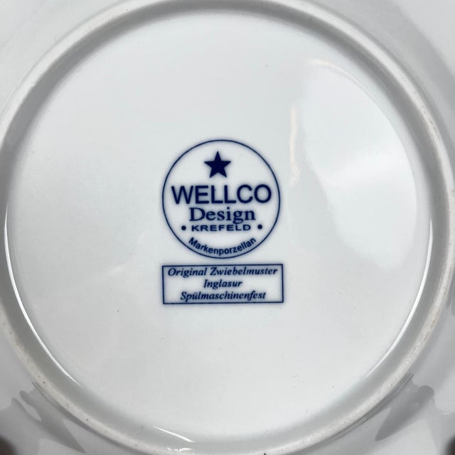 Porcelain Dessert Plates with Blue Onion Pattern from Wellco, 1990s, Set of 5 For Sale - Image 4 of 8