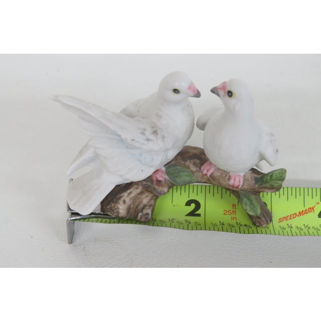 Lefton Porcelain Love Doves Perched on Tree Branch Model No 754 Figurine 4971b For Sale - Image 9 of 9