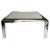 Sleek Mid-Century Modern square glass coffee table featuring a tinted black / dark gray tone reflective mirrored top. The...