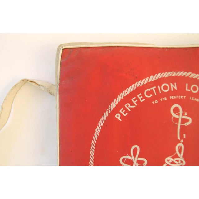 Vintage Perfection Loop Knot Red, White and Green Boat Cushion For Sale - Image 4 of 12