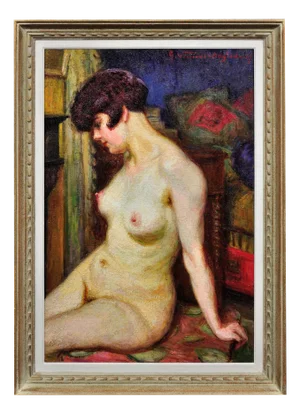 Henri Vincent-Anglade, La Muse, 1937, Oil on Canvas, Framed