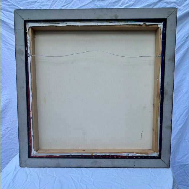 1970's Original Modern Abstract Acrylic on Canvas, Framed For Sale - Image 4 of 9