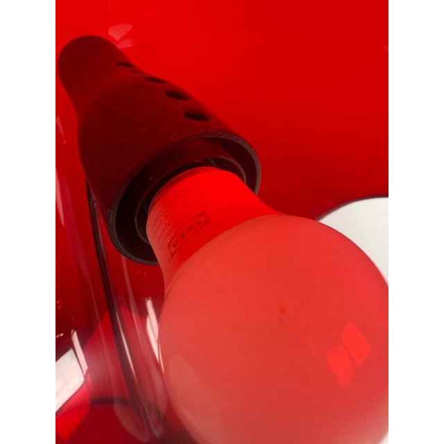 Transparent Red Foglia Lamp attributed to Elio Martinelli for Martinelli Luce, 1960s For Sale - Image 13 of 18