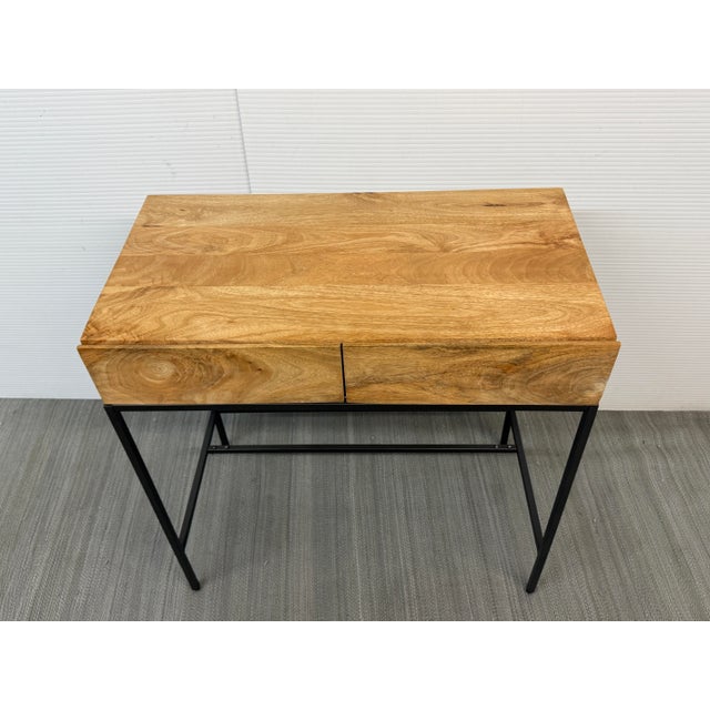 2020s West Elm Industrial Mango Wood Mini Desk For Sale - Image 5 of 12