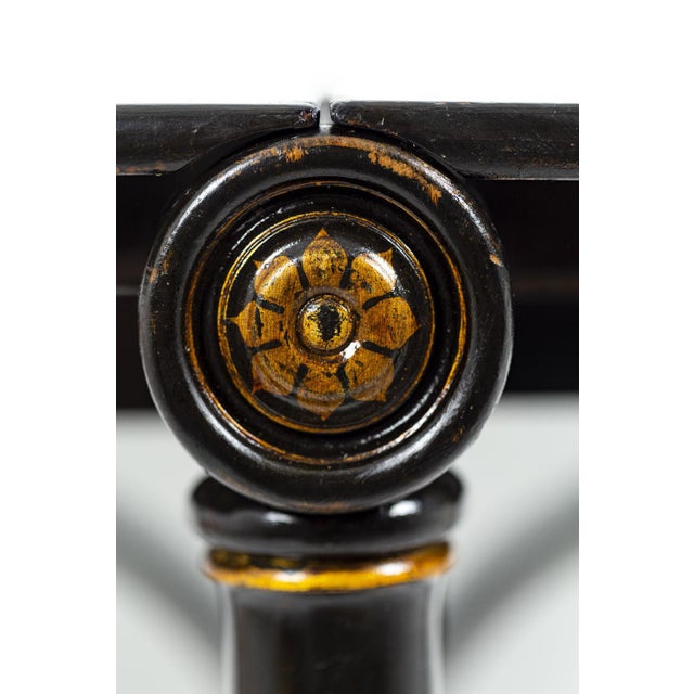 19th Century Chinese Black Lacquered Wood Leaf Table For Sale - Image 5 of 11