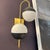 Brass Brushed Brass and White Glass Globe Wall Sconces a Pair For Sale - Image 8 of 10