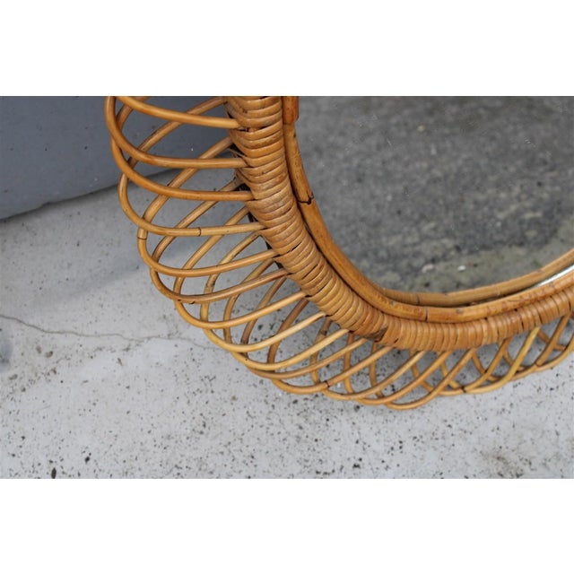Woven Bamboo Mirror by Franco Albini, Italy, 1950s For Sale - Image 6 of 12