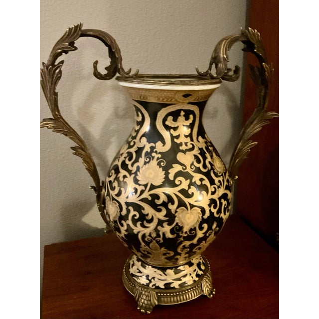 Vintage Art Nouveau Hand Painted Vase For Sale In Palm Springs - Image 6 of 11
