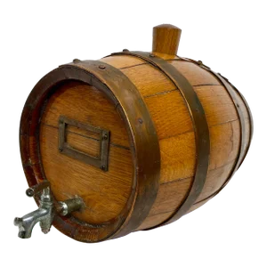 Antique Oak and Copper Whiskey /Spirits Keg or Barrel From England - Circa 19th Century