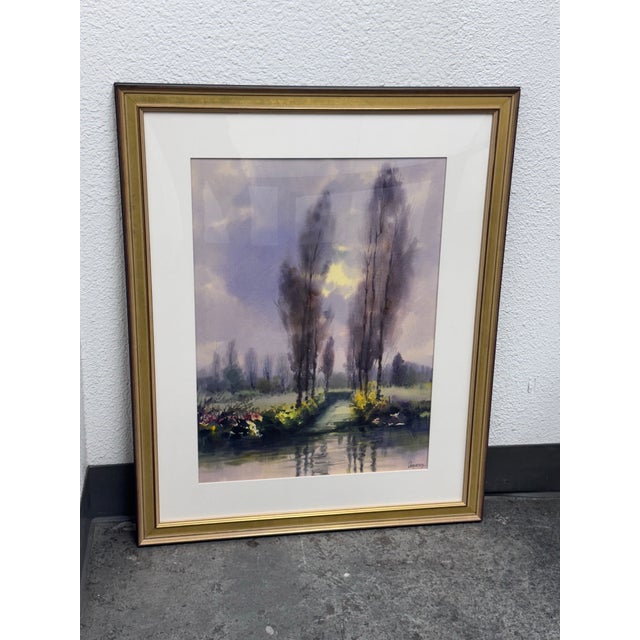 Design Plus Gallery presents a Circa 2000 "Xochimilco, Mexico" Framed Watercolor by artist Rafael Requena (1932 - 2003)....