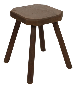 Brutalist Rustic Wood Milk Stool