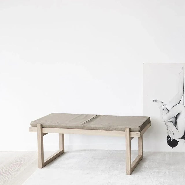 Contemporary Beige Minimal Bench by Kristina Dam Studio For Sale - Image 3 of 7
