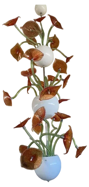 Flowers Murano Glass Cascade Chandelier by Simoeng