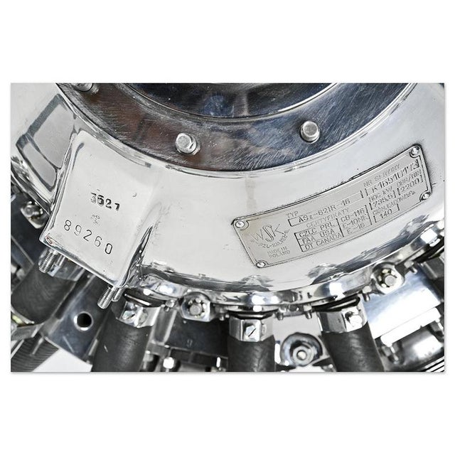 Polish Chrome-Plated and Stand-Mounted Aircraft Engine from WSK For Sale - Image 9 of 12