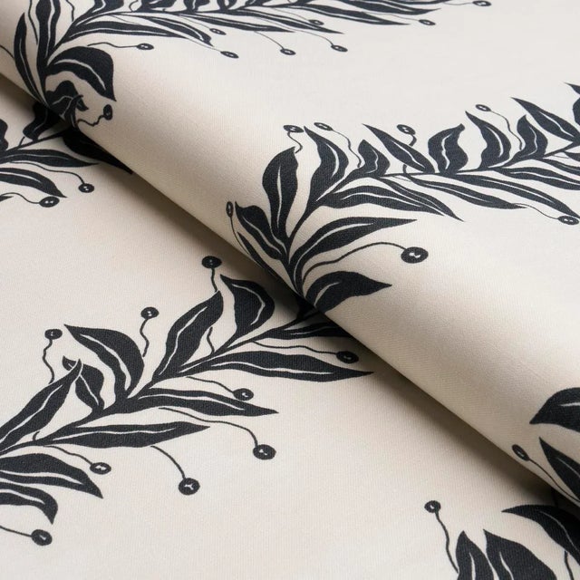 Not Yet Made - Made To Order Schumacher x Marian Mcevoy Tendril Stripe Indoor/Outdoor Fabric In Black & Cream For Sale - Image 5 of 6