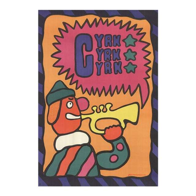 Jan Mtodozeniec Cyrk Clown With Trumpet, 1969 For Sale