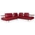 Red Dono 6100 Set Leather Corner Sofa with Ottoman in Red with Manual Function from Rolf Benz, Set of 2 For Sale - Image 8 of 18