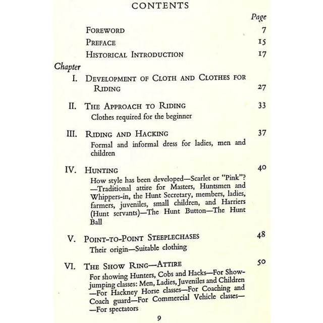 White "Clothes and the Horse: A Guide to Correct Dress for All Riding Occasions" 1953 Barney, Sydney D. For Sale - Image 8 of 13