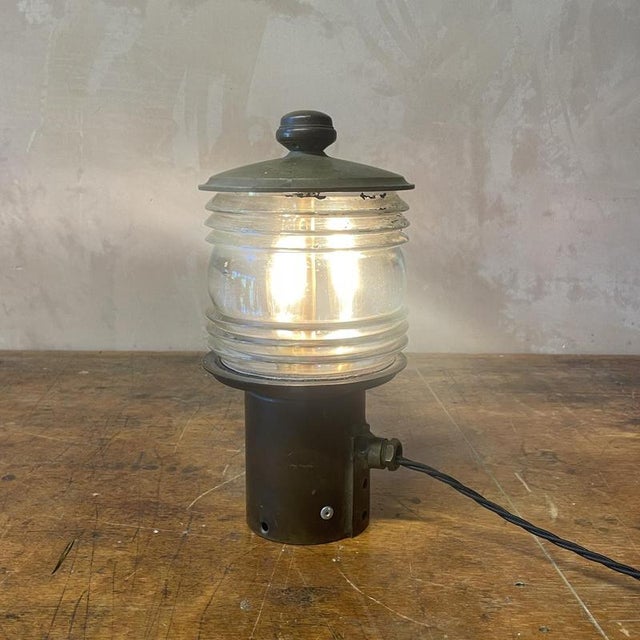 Metal Vintage Brass Maritime Lantern Boat Lamp For Sale - Image 7 of 8