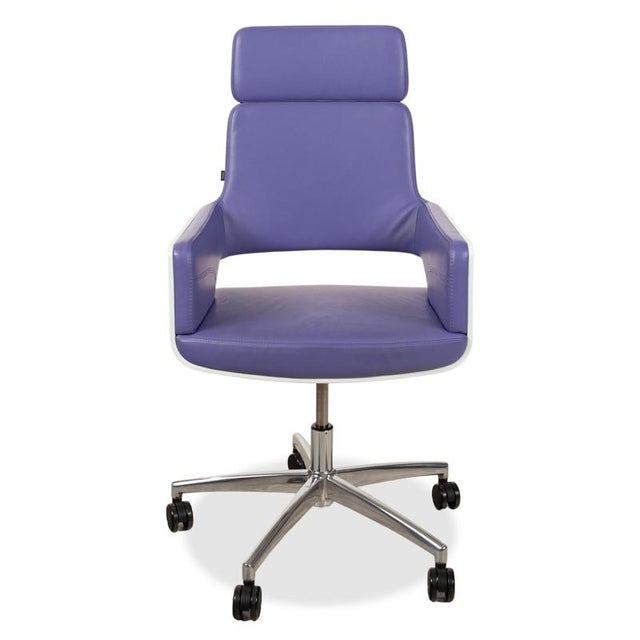 S 845 Leather Office Chair in White Purple with Manual Function from Thonet For Sale - Image 12 of 13
