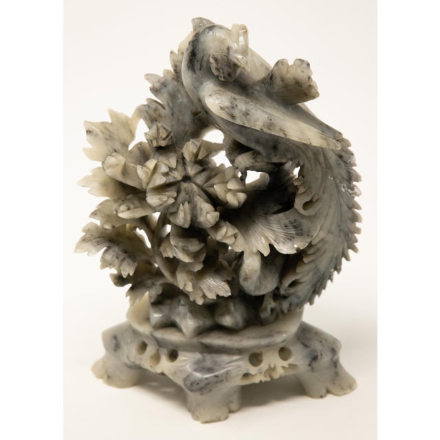 Art Nouveau Mid 20th Century Chinese Soapstone Hand-Carved with Phoenix For Sale - Image 3 of 13