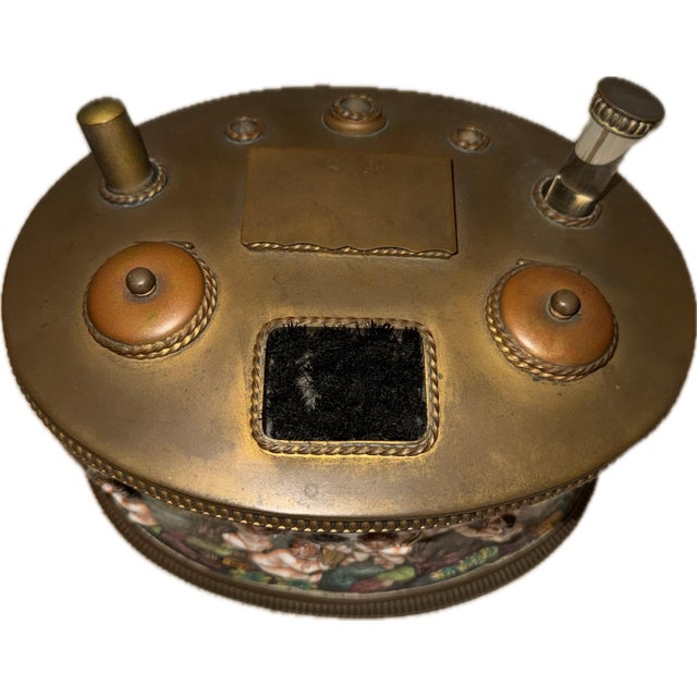 Traditional Antique Capodimonte Porcelain Inkwell For Sale - Image 3 of 3