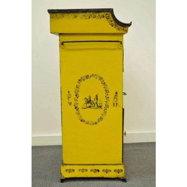 Antique 19th C. Italian Regency Tole Metal Flip Top Yellow Vanity Sink Drysink For Sale - Image 10 of 10
