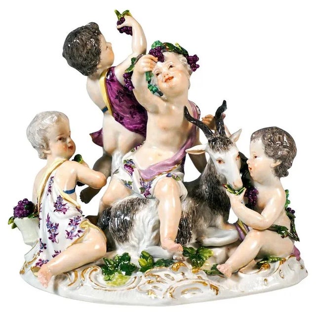Blue Cupid Group by J.J. Kaendler for Meissen, 1760 For Sale - Image 8 of 8