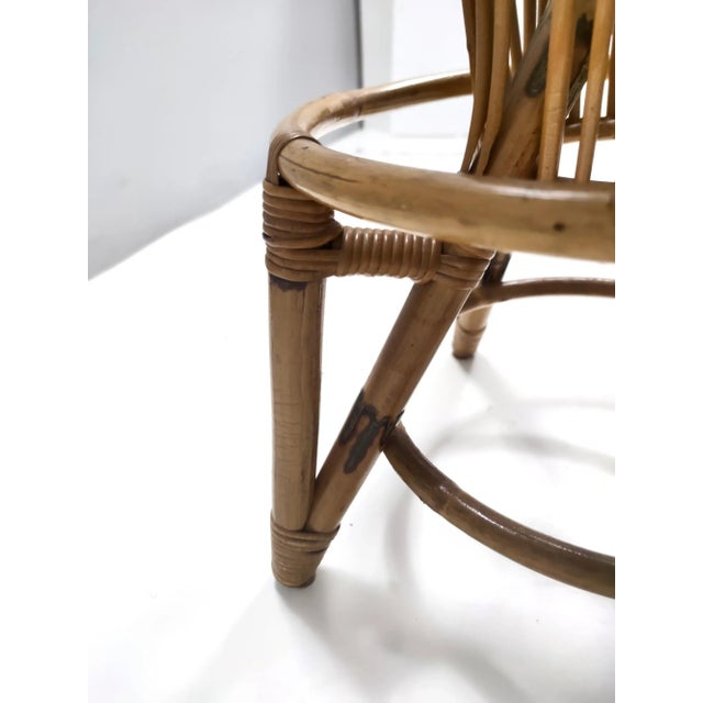 Vintage Round Bamboo Stools from Tito Agnoli, 1960s, Set of 2 For Sale - Image 9 of 14